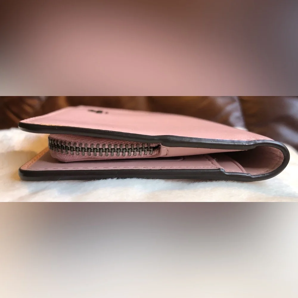 Coach Light Pink Women's All Leather Wallet - Picture 9 of 10